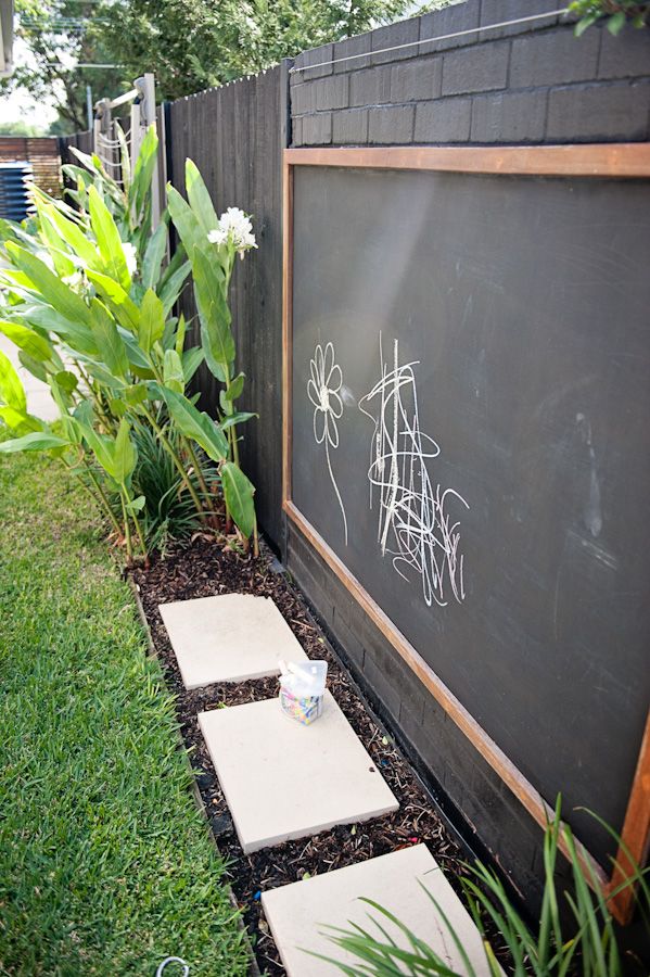 Outside chalkboard play area inspiration